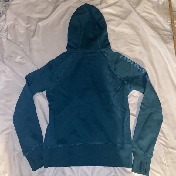 Hurley Hoodie Sweatshirt Women Large Teal Blue Zip Up Front Pockets Outdoors - Picture 9 of 12